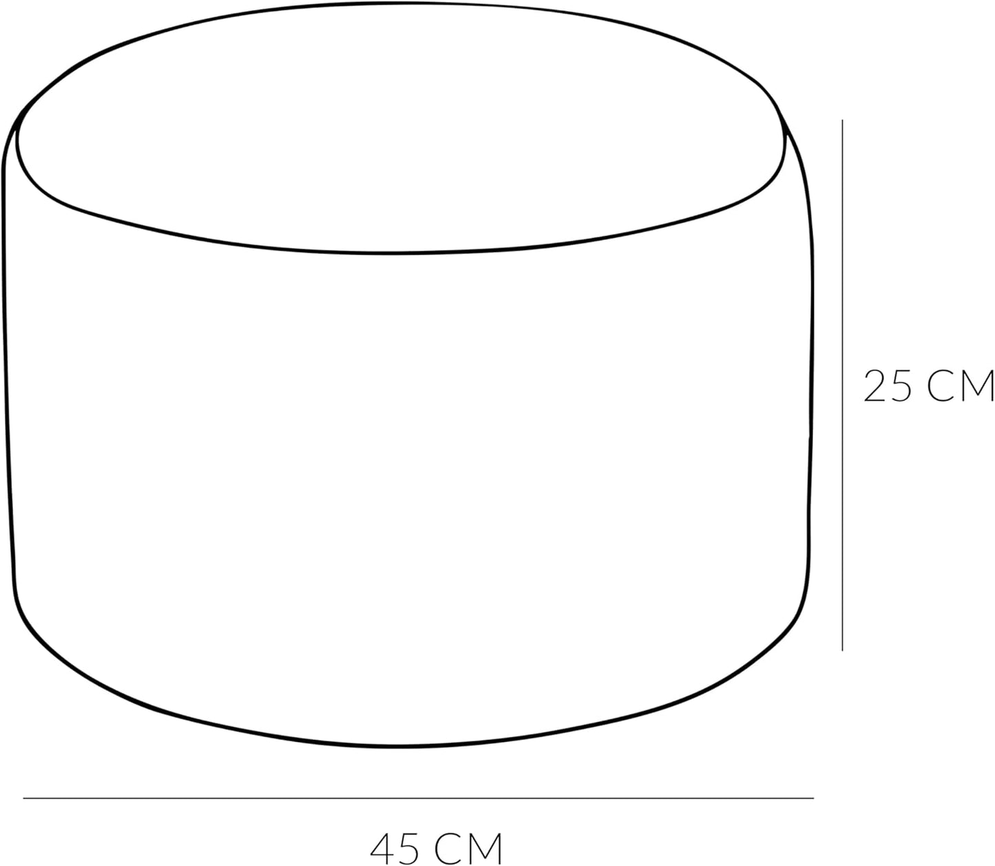 Runde Sitzpouf 45x25 cm weich modern Fußhocker Sitzhocker gepolstert rutschfest für Wohnzimmer Schlafzimmer Kinderzimmer Made in Polen