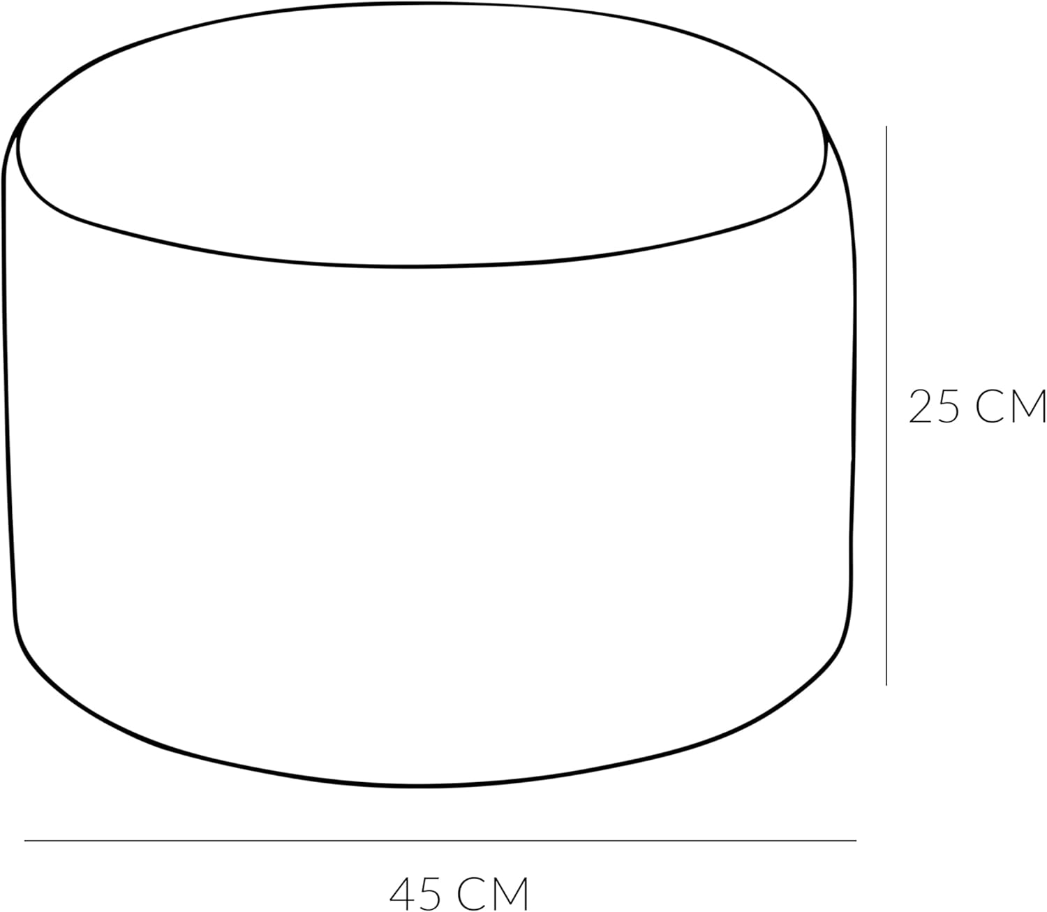 Runde Sitzpouf 45x25 cm weich modern Fußhocker Sitzhocker gepolstert rutschfest für Wohnzimmer Schlafzimmer Kinderzimmer Made in Polen