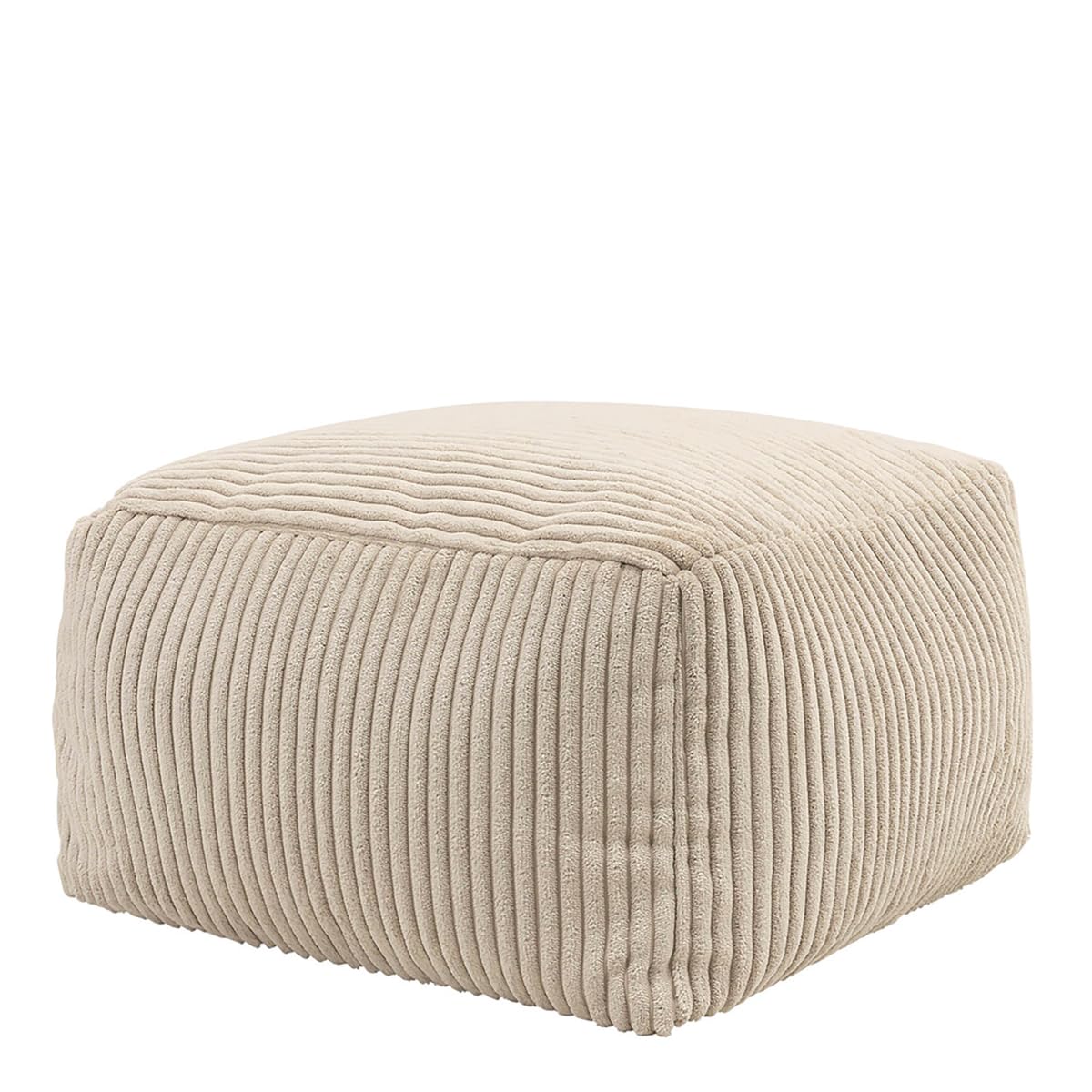 Icon Amara Hocker, Salbeigrün, Flauschiger Cord Stoff, Sitzsack Cord, Sitzpuff, Pouf Hocker mit Füllung, Fußhocker für das Wohnzimmer, Deko Wohnzimmer