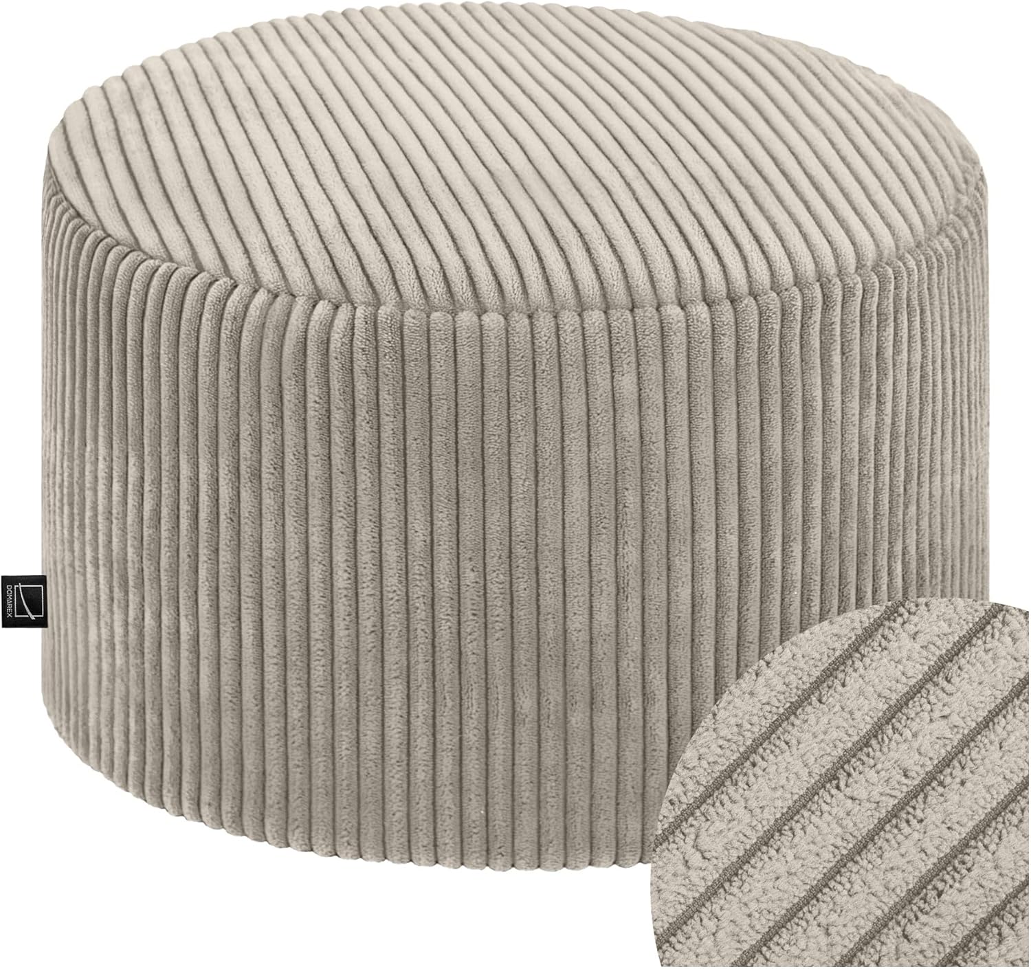 Runde Sitzpouf 45x25 cm weich modern Fußhocker Sitzhocker gepolstert rutschfest für Wohnzimmer Schlafzimmer Kinderzimmer Made in Polen