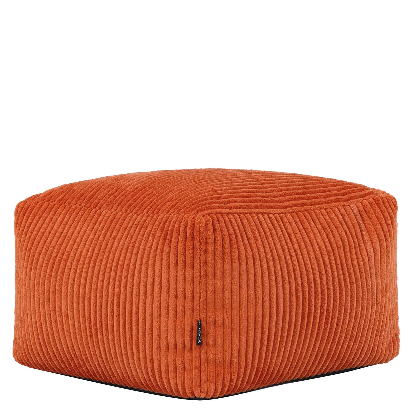 Icon Amara Hocker, Salbeigrün, Flauschiger Cord Stoff, Sitzsack Cord, Sitzpuff, Pouf Hocker mit Füllung, Fußhocker für das Wohnzimmer, Deko Wohnzimmer