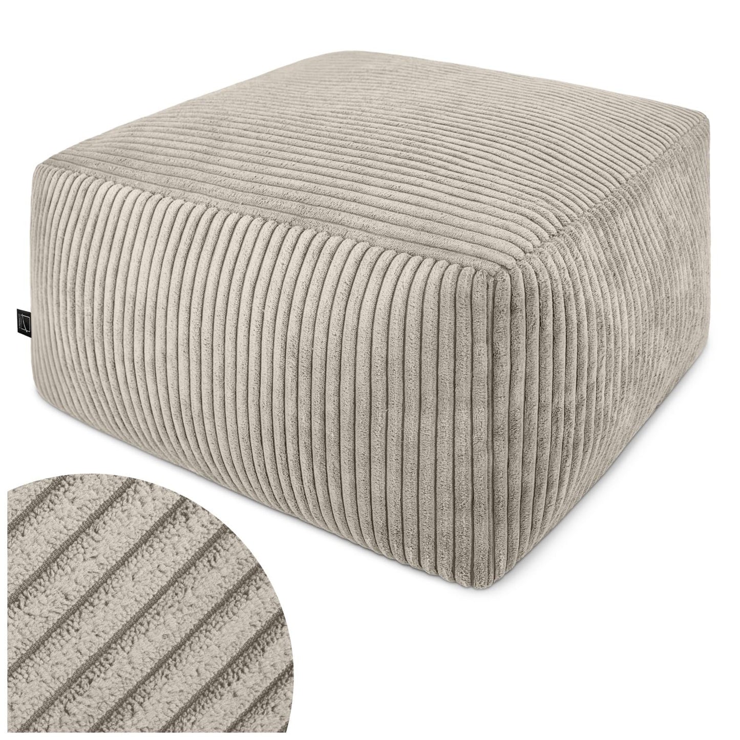 Runde Sitzpouf 45x25 cm weich modern Fußhocker Sitzhocker gepolstert rutschfest für Wohnzimmer Schlafzimmer Kinderzimmer Made in Polen