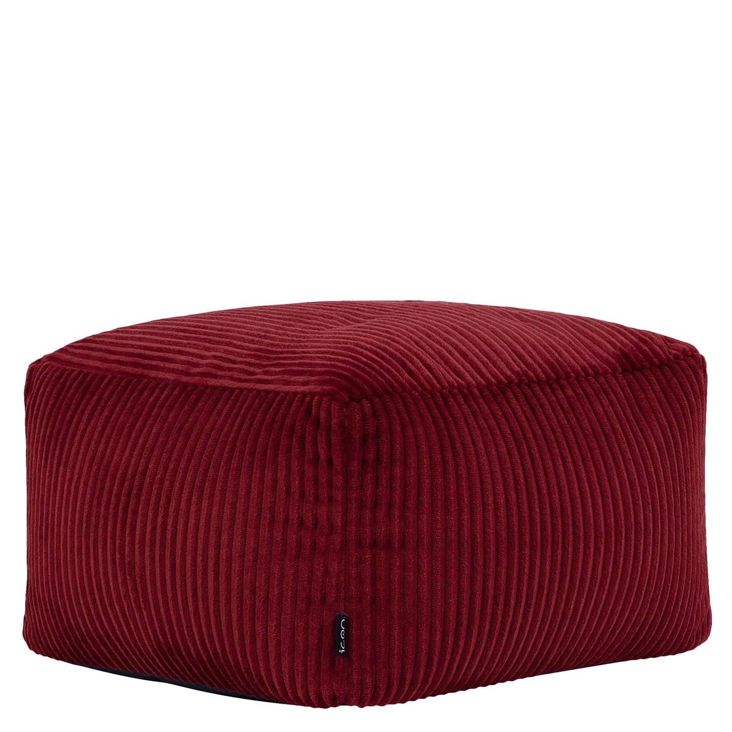 Icon Amara Hocker, Salbeigrün, Flauschiger Cord Stoff, Sitzsack Cord, Sitzpuff, Pouf Hocker mit Füllung, Fußhocker für das Wohnzimmer, Deko Wohnzimmer